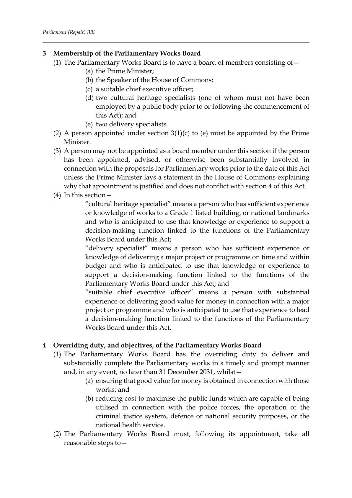 Parliament (Repair) Bill — page 3 of 12
